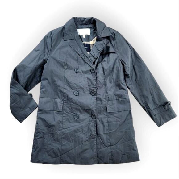 Cortefiel Waxed Double Breasted Rain Coat Size 8 - Picture 2 of 8